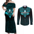 brisbane-heat-cricket-couples-matching-off-shoulder-maxi-dress-and-long-sleeve-button-shirts-2023-unique-indigenous-art-mix-polynesian-pattern