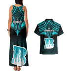 brisbane-heat-cricket-couples-matching-tank-maxi-dress-and-hawaiian-shirt-2023-unique-indigenous-art-mix-polynesian-pattern