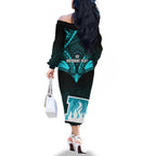 Brisbane Heat Cricket Family Matching Off Shoulder Long Sleeve Dress and Hawaiian Shirt 2023 Unique Indigenous Art Mix Polynesian Pattern LT14
