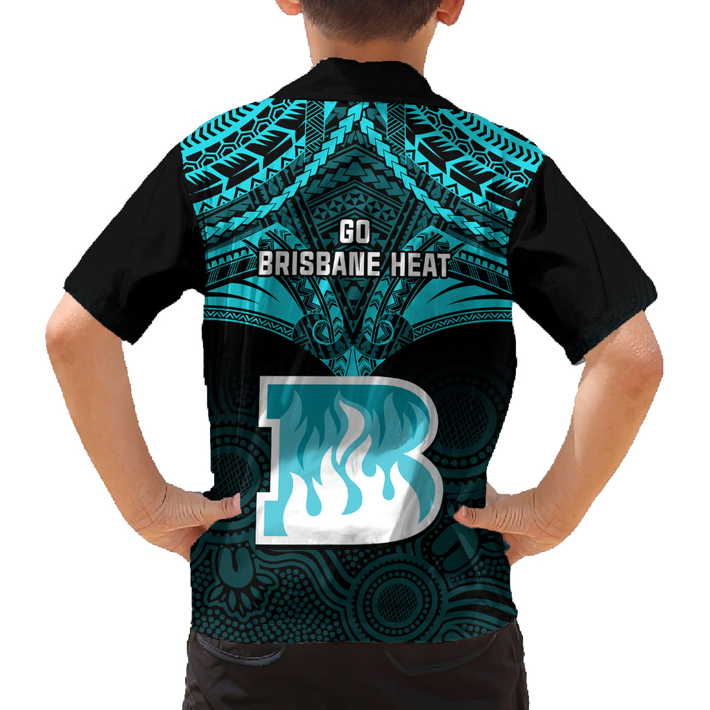brisbane-heat-cricket-kid-hawaiian-shirt-2023-unique-indigenous-art-mix-polynesian-pattern
