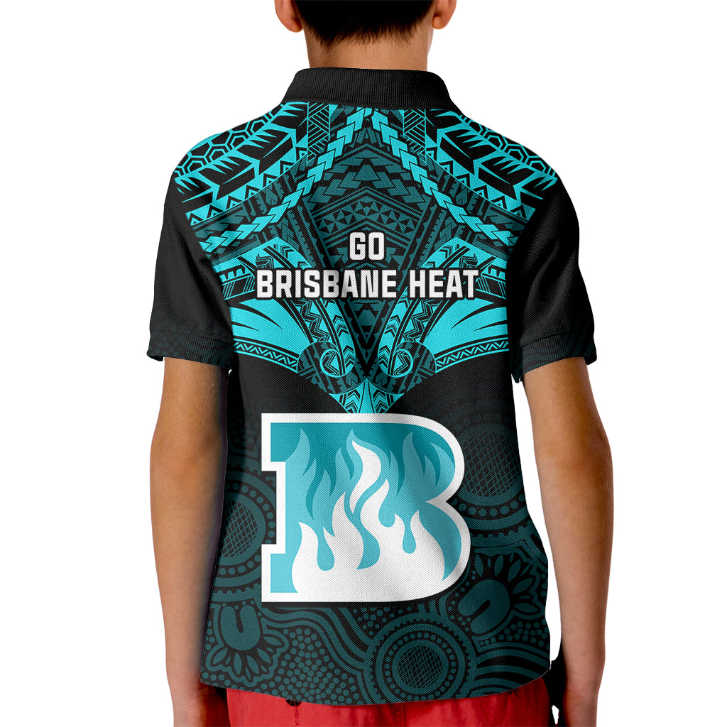 brisbane-heat-cricket-kid-polo-shirt-2023-unique-indigenous-art-mix-polynesian-pattern
