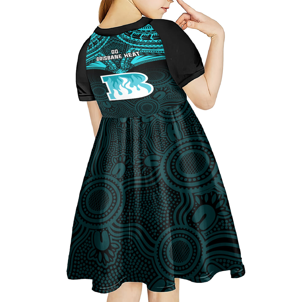 brisbane-heat-cricket-kid-short-sleeve-dress-2023-unique-indigenous-art-mix-polynesian-pattern