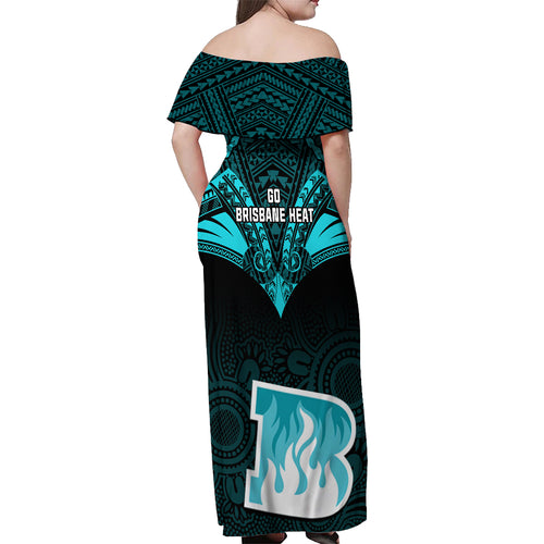 brisbane-heat-cricket-off-shoulder-maxi-dress-2023-unique-indigenous-art-mix-polynesian-pattern