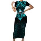 brisbane-heat-cricket-short-sleeve-bodycon-dress-2023-unique-indigenous-art-mix-polynesian-pattern