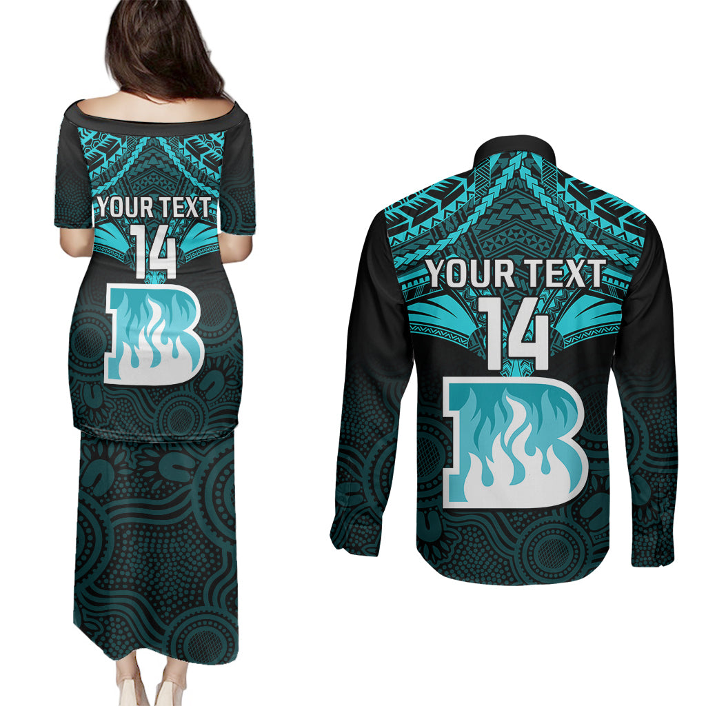 custom-brisbane-heat-cricket-couples-matching-puletasi-dress-and-long-sleeve-button-shirts-2023-unique-indigenous-art-mix-polynesian-pattern