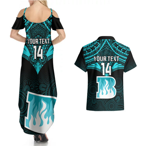 custom-brisbane-heat-cricket-couples-matching-summer-maxi-dress-and-hawaiian-shirt-2023-unique-indigenous-art-mix-polynesian-pattern
