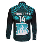 Custom Brisbane Heat Cricket Family Matching Off Shoulder Long Sleeve Dress and Hawaiian Shirt 2023 Unique Indigenous Art Mix Polynesian Pattern LT14
