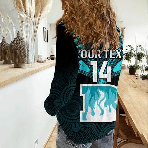 Custom Brisbane Heat Cricket Women Casual Shirt 2023 Unique Indigenous Art Mix Polynesian Pattern LT14