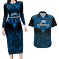 adelaide-strikers-cricket-couples-matching-long-sleeve-bodycon-dress-and-hawaiian-shirt-2023-unique-indigenous-art-mix-polynesian-pattern