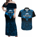 adelaide-strikers-cricket-couples-matching-off-shoulder-maxi-dress-and-hawaiian-shirt-2023-unique-indigenous-art-mix-polynesian-pattern