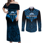 adelaide-strikers-cricket-couples-matching-off-shoulder-maxi-dress-and-long-sleeve-button-shirts-2023-unique-indigenous-art-mix-polynesian-pattern