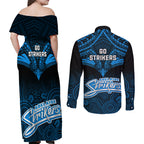 adelaide-strikers-cricket-couples-matching-off-shoulder-maxi-dress-and-long-sleeve-button-shirts-2023-unique-indigenous-art-mix-polynesian-pattern