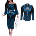 adelaide-strikers-cricket-couples-matching-off-the-shoulder-long-sleeve-dress-and-long-sleeve-button-shirts-2023-unique-indigenous-art-mix-polynesian-pattern