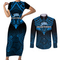 adelaide-strikers-cricket-couples-matching-short-sleeve-bodycon-dress-and-long-sleeve-button-shirts-2023-unique-indigenous-art-mix-polynesian-pattern