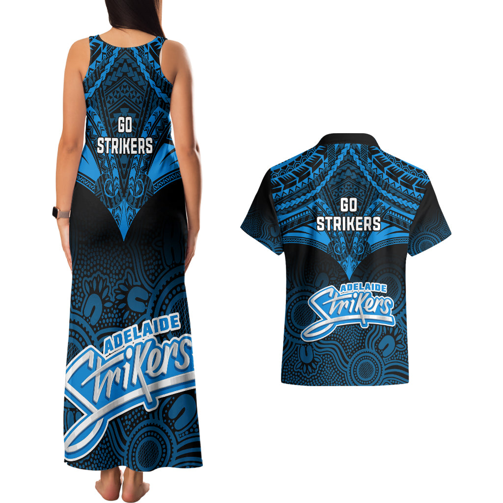 adelaide-strikers-cricket-couples-matching-tank-maxi-dress-and-hawaiian-shirt-2023-unique-indigenous-art-mix-polynesian-pattern