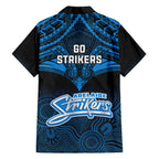 Adelaide Strikers Cricket Family Matching Off Shoulder Long Sleeve Dress and Hawaiian Shirt 2023 Unique Indigenous Art Mix Polynesian Pattern LT14