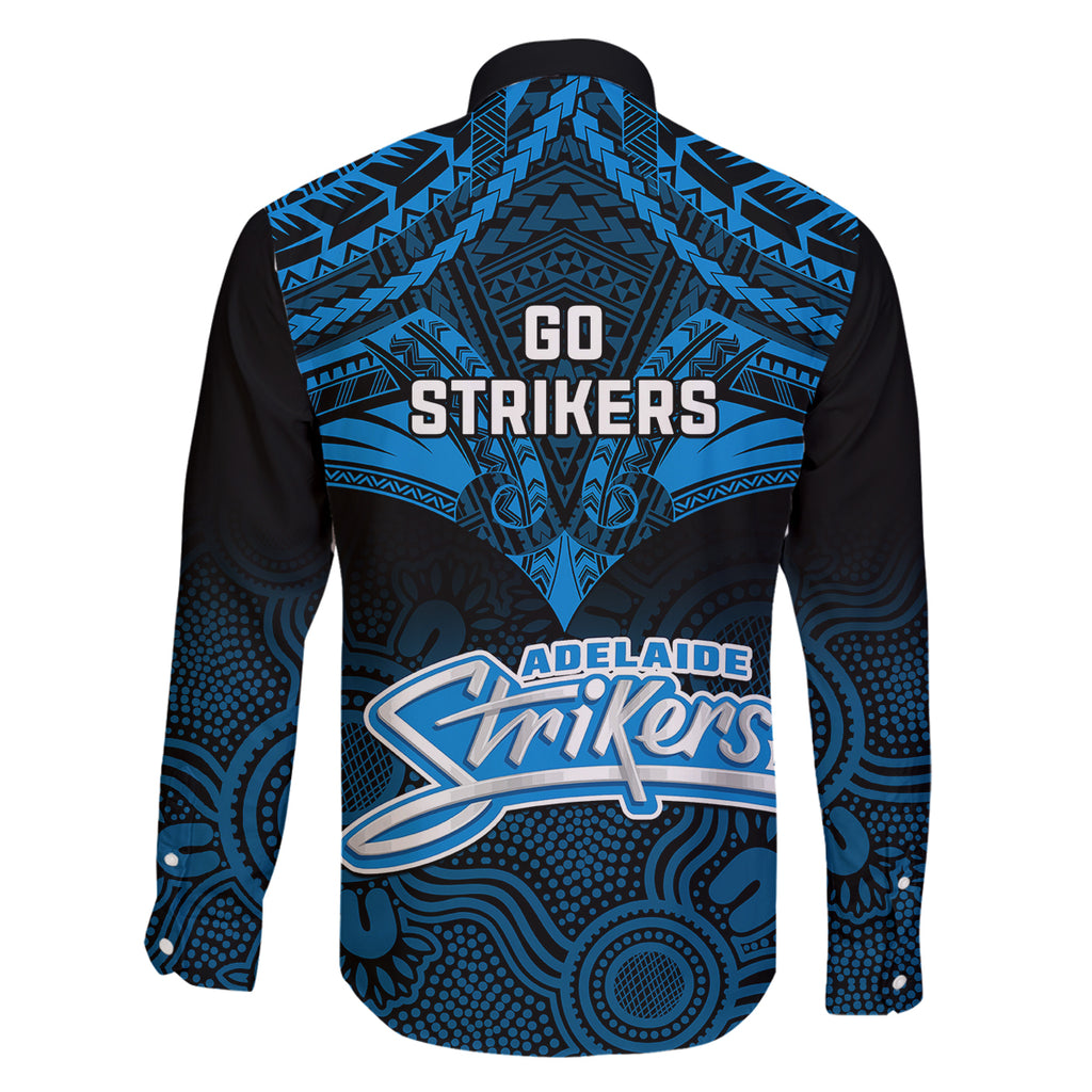 Adelaide Strikers Cricket Family Matching Off Shoulder Long Sleeve Dress and Hawaiian Shirt 2023 Unique Indigenous Art Mix Polynesian Pattern LT14