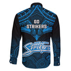 Adelaide Strikers Cricket Family Matching Off Shoulder Long Sleeve Dress and Hawaiian Shirt 2023 Unique Indigenous Art Mix Polynesian Pattern LT14