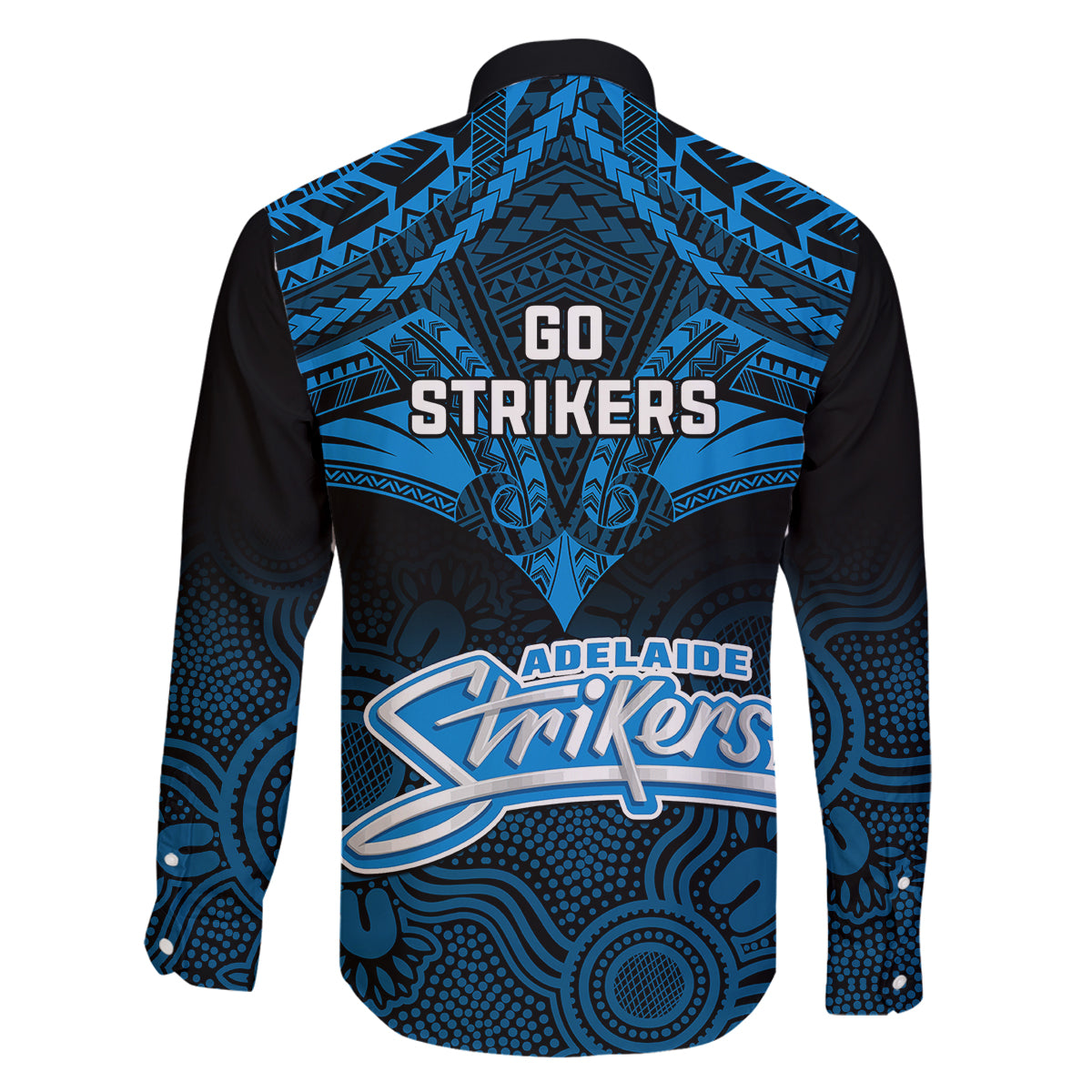 Adelaide Strikers Cricket Family Matching Off Shoulder Long Sleeve Dress and Hawaiian Shirt 2023 Unique Indigenous Art Mix Polynesian Pattern LT14