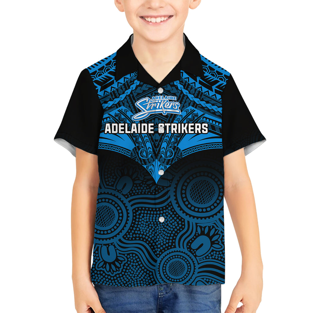 adelaide-strikers-cricket-kid-hawaiian-shirt-2023-unique-indigenous-art-mix-polynesian-pattern