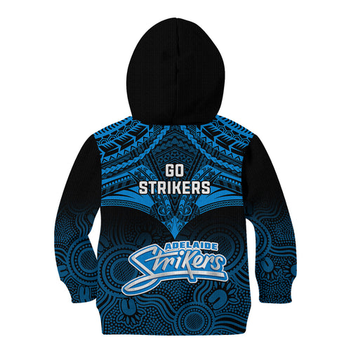 adelaide-strikers-cricket-kid-hoodie-2023-unique-indigenous-art-mix-polynesian-pattern