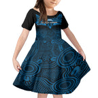 adelaide-strikers-cricket-kid-short-sleeve-dress-2023-unique-indigenous-art-mix-polynesian-pattern