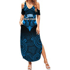 adelaide-strikers-cricket-summer-maxi-dress-2023-unique-indigenous-art-mix-polynesian-pattern
