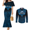 custom-adelaide-strikers-cricket-couples-matching-mermaid-dress-and-long-sleeve-button-shirts-2023-unique-indigenous-art-mix-polynesian-pattern