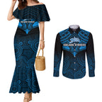 custom-adelaide-strikers-cricket-couples-matching-mermaid-dress-and-long-sleeve-button-shirts-2023-unique-indigenous-art-mix-polynesian-pattern