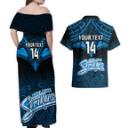 custom-adelaide-strikers-cricket-couples-matching-off-shoulder-maxi-dress-and-hawaiian-shirt-2023-unique-indigenous-art-mix-polynesian-pattern