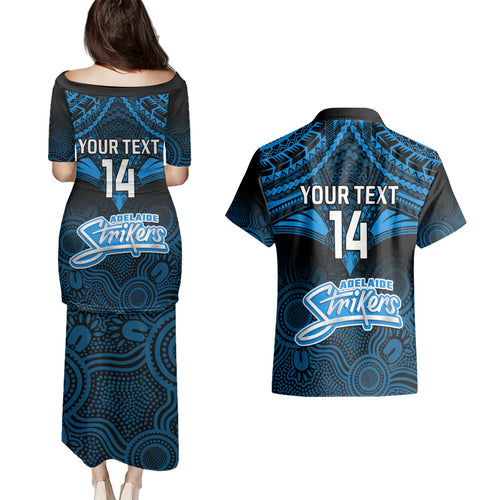 custom-adelaide-strikers-cricket-couples-matching-puletasi-dress-and-hawaiian-shirt-2023-unique-indigenous-art-mix-polynesian-pattern