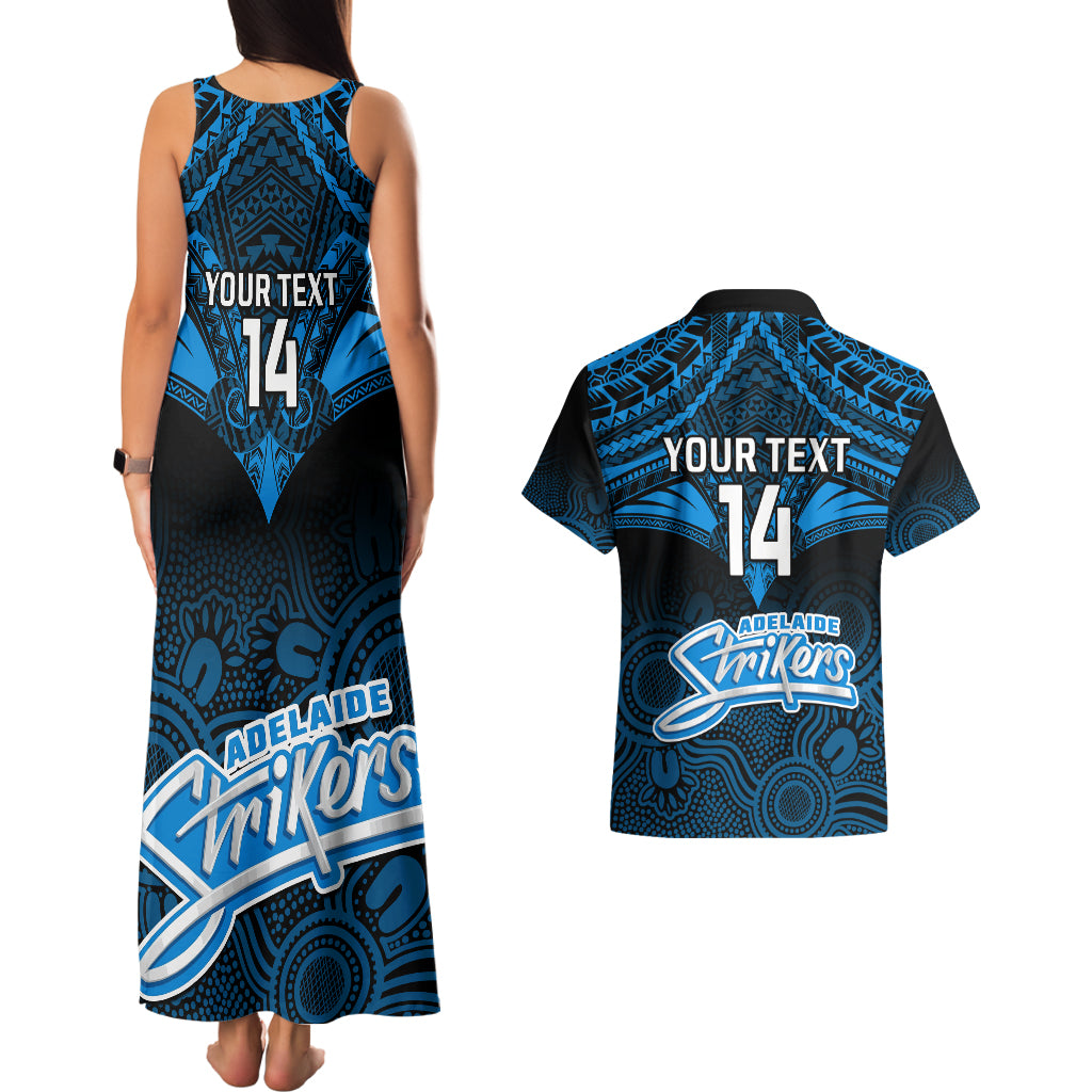 custom-adelaide-strikers-cricket-couples-matching-tank-maxi-dress-and-hawaiian-shirt-2023-unique-indigenous-art-mix-polynesian-pattern