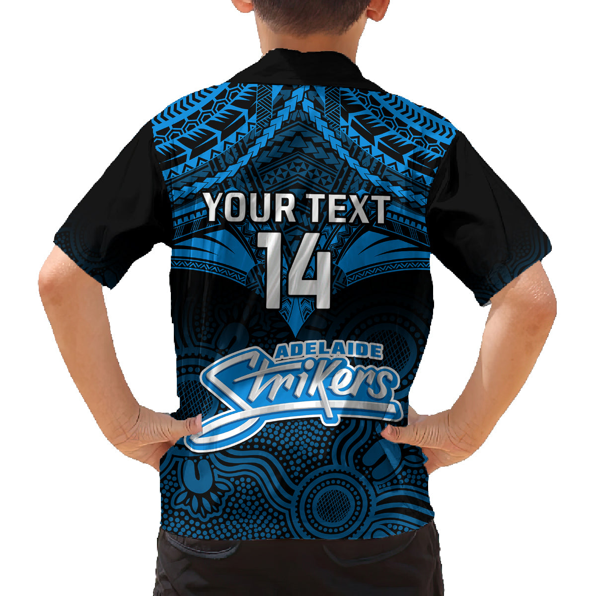 Custom Adelaide Strikers Cricket Family Matching Off Shoulder Long Sleeve Dress and Hawaiian Shirt 2023 Unique Indigenous Art Mix Polynesian Pattern LT14