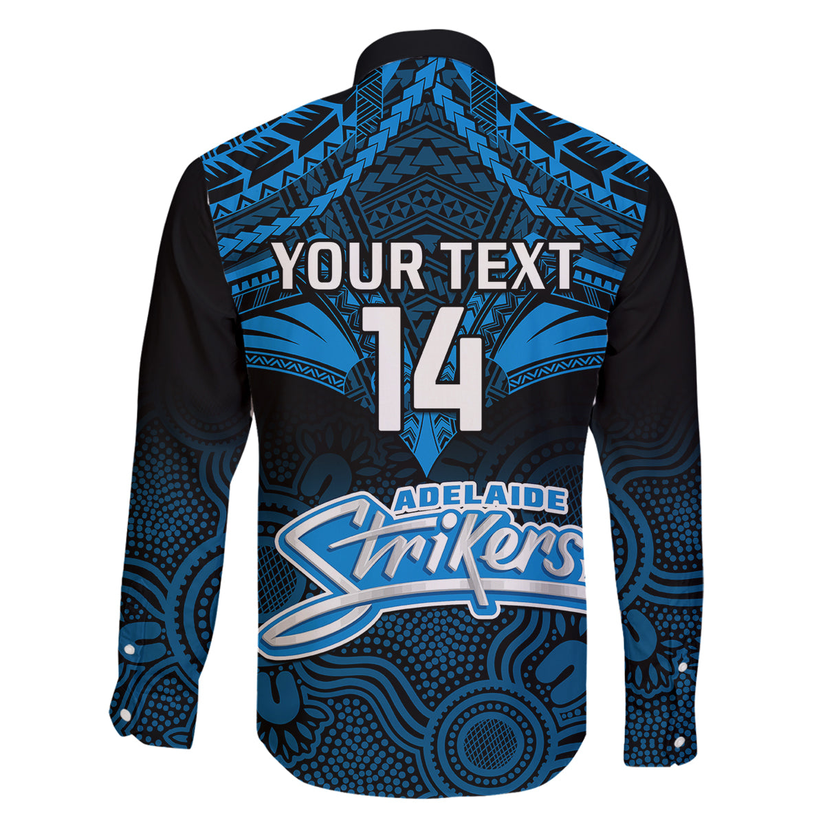 Custom Adelaide Strikers Cricket Family Matching Off Shoulder Long Sleeve Dress and Hawaiian Shirt 2023 Unique Indigenous Art Mix Polynesian Pattern LT14