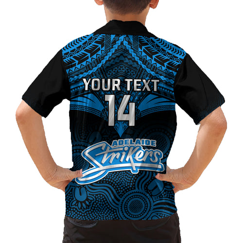 custom-adelaide-strikers-cricket-kid-hawaiian-shirt-2023-unique-indigenous-art-mix-polynesian-pattern