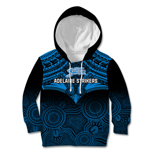 custom-adelaide-strikers-cricket-kid-hoodie-2023-unique-indigenous-art-mix-polynesian-pattern