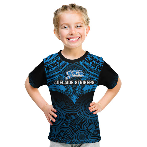 custom-adelaide-strikers-cricket-kid-t-shirt-2023-unique-indigenous-art-mix-polynesian-pattern