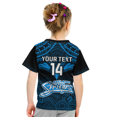 custom-adelaide-strikers-cricket-kid-t-shirt-2023-unique-indigenous-art-mix-polynesian-pattern