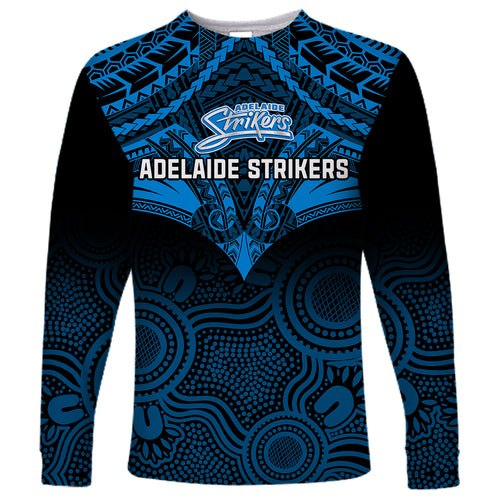 custom-adelaide-strikers-cricket-long-sleeve-shirt-2023-unique-indigenous-art-mix-polynesian-pattern