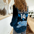 Custom Adelaide Strikers Cricket Women Casual Shirt 2023 Unique Indigenous Art Mix Polynesian Pattern LT14