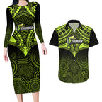 sydney-thunder-cricket-couples-matching-long-sleeve-bodycon-dress-and-hawaiian-shirt-2023-unique-indigenous-art-mix-polynesian-pattern
