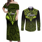 sydney-thunder-cricket-couples-matching-off-shoulder-maxi-dress-and-long-sleeve-button-shirts-2023-unique-indigenous-art-mix-polynesian-pattern