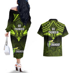 sydney-thunder-cricket-couples-matching-off-the-shoulder-long-sleeve-dress-and-hawaiian-shirt-2023-unique-indigenous-art-mix-polynesian-pattern