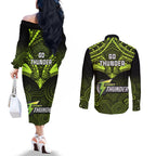 sydney-thunder-cricket-couples-matching-off-the-shoulder-long-sleeve-dress-and-long-sleeve-button-shirts-2023-unique-indigenous-art-mix-polynesian-pattern