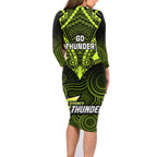 sydney-thunder-cricket-family-matching-long-sleeve-bodycon-dress-and-hawaiian-shirt-2023-unique-indigenous-art-mix-polynesian-pattern