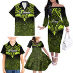 Sydney Thunder Cricket Family Matching Off Shoulder Long Sleeve Dress and Hawaiian Shirt 2023 Unique Indigenous Art Mix Polynesian Pattern LT14