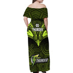 sydney-thunder-cricket-family-matching-off-shoulder-maxi-dress-and-hawaiian-shirt-2023-unique-indigenous-art-mix-polynesian-pattern