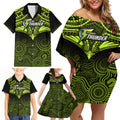 Sydney Thunder Cricket Family Matching Off Shoulder Short Dress and Hawaiian Shirt 2023 Unique Indigenous Art Mix Polynesian Pattern LT14