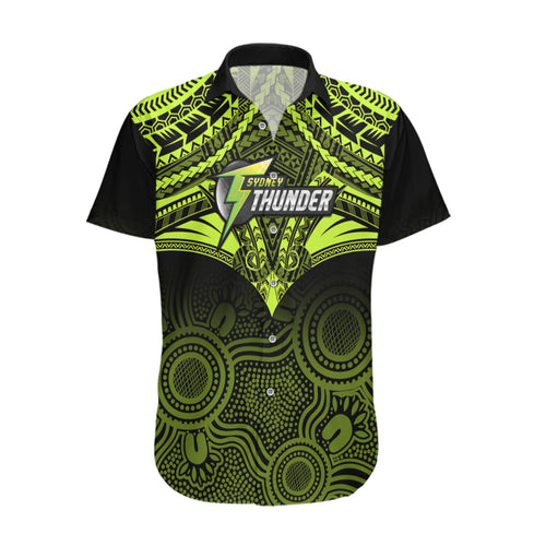sydney-thunder-cricket-hawaiian-shirt-2023-unique-indigenous-art-mix-polynesian-pattern
