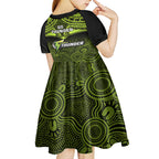 sydney-thunder-cricket-kid-short-sleeve-dress-2023-unique-indigenous-art-mix-polynesian-pattern